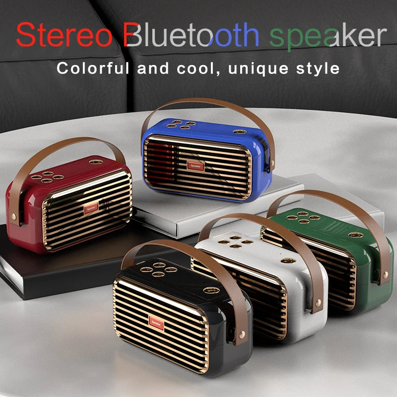 Retro Smart Wireless Speaker Portable for Desktop PC With High-Quality Stereo Hifi Sound