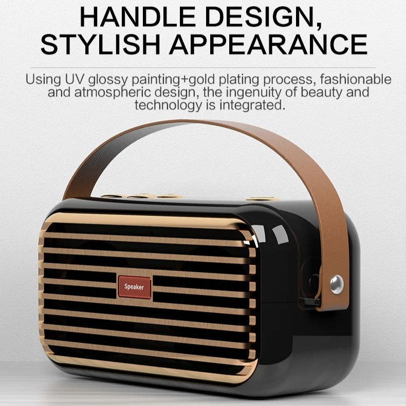 Retro Smart Wireless Speaker Portable for Desktop PC With High-Quality Stereo Hifi Sound - HRIDZ