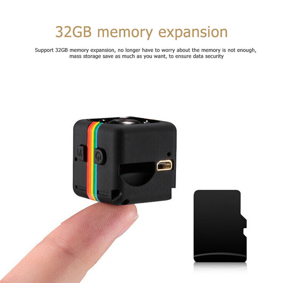 SQ11 Mini Cube Action Camera - Full HD 1080P DVR Aerial Camera Matte Night Vision - HRIDZ