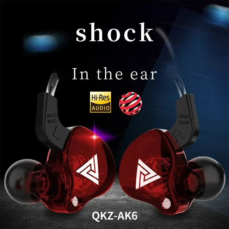 QKZ Sports Earphone In-Ear Driveby Wire with Microphone Extra Bass Cellphone Headset - HRIDZ