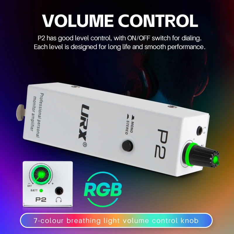 URX P2 Portable Headphone Amplifier, Personal Amplifier with XLR, TRS Input - HRIDZ