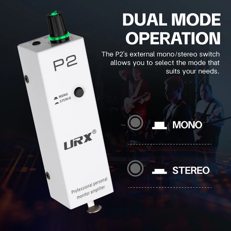 URX P2 Portable Headphone Amplifier, Personal Amplifier with XLR, TRS Input-Black