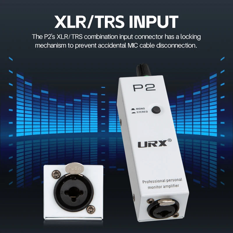 URX P2 Portable Headphone Amplifier, Personal Amplifier with XLR, TRS Input - HRIDZ