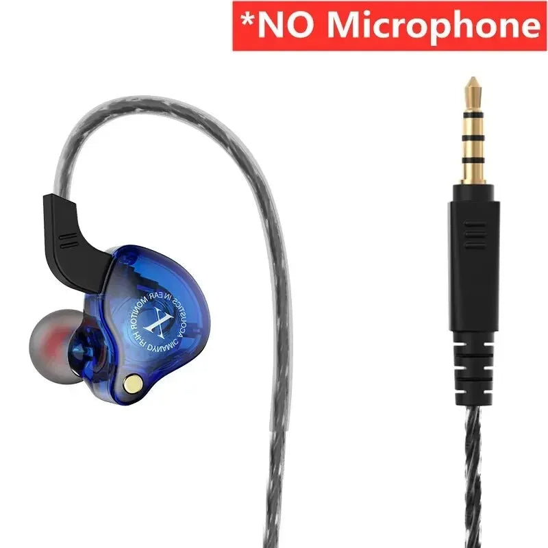 X2 Dynamic Wired In-Ear Earphones No Mic HIFI Heavy Bass Earbuds Gaming Headphones - HRIDZ