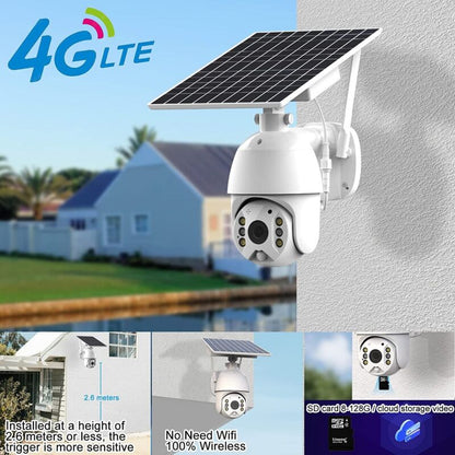 Hridz 4G Security Camera Solar Flood Light 24/7 PTZ Home Remote Live Camera Outdoor