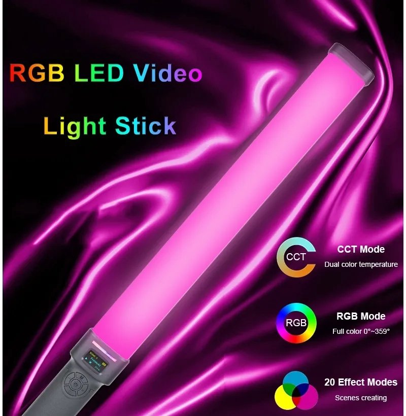 HRIDZ W270RGB Handheld RGB stick light 50CM 2500K-9000K Stick with charger - HRIDZ