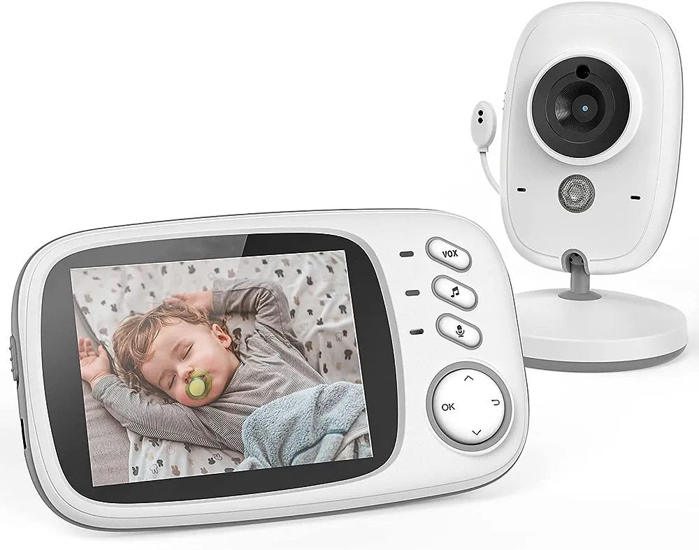 Video Baby Monitor camera with 3.2" LCD Wireless No app needed Audio Monitor with Camera Baby Alarm - HRIDZ