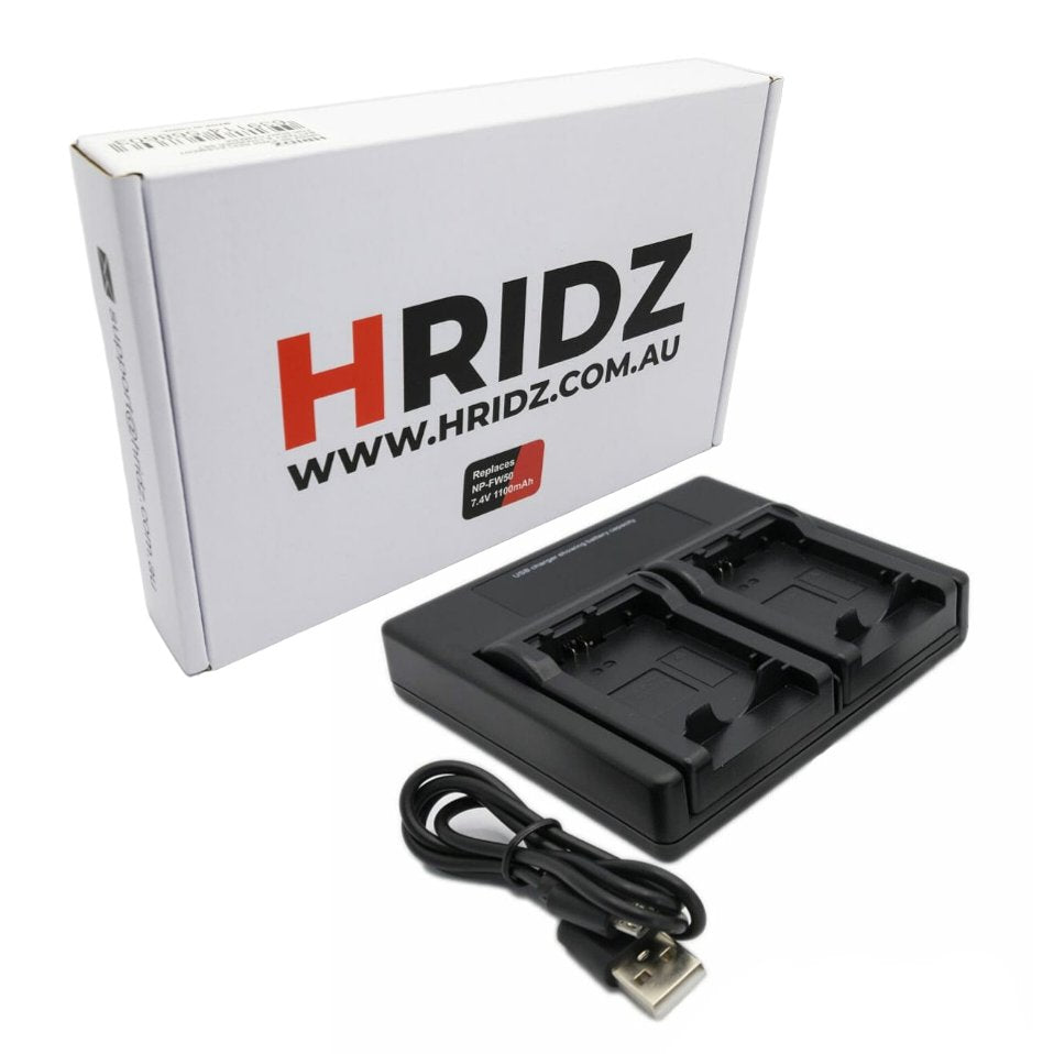 Hridz FW50 Battery Charger for Sony Alpha A7 A7II NEX-3 3N 5 NEX-6 NEX-7 - HRIDZ