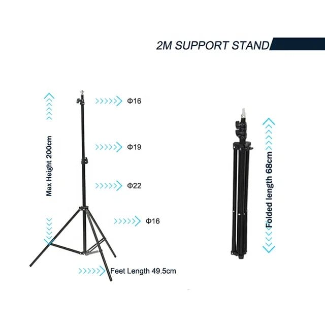 Backdrop Stand Kit 2x3m Adjustable Photography Green Screen Stand Accessories - HRIDZ