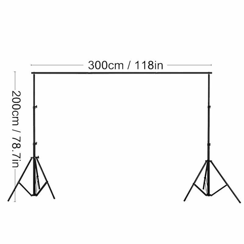 Backdrop Stand Kit 2x3m Adjustable Photography Green Screen Stand Accessories - HRIDZ