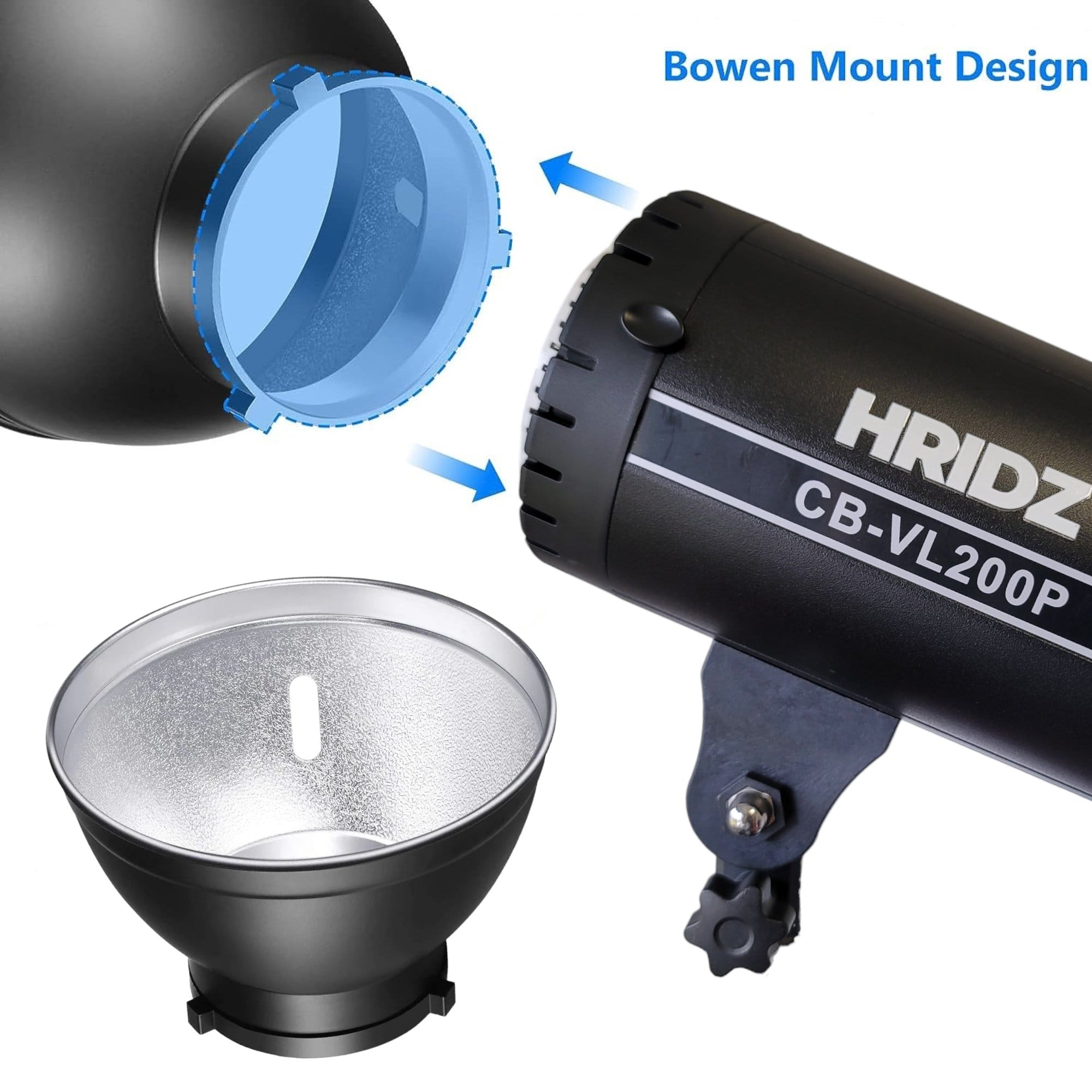 HRIDZ VL200P 200W LED Video Light Bi-Colour Continuous Dimmable Bowen mount - HRIDZ