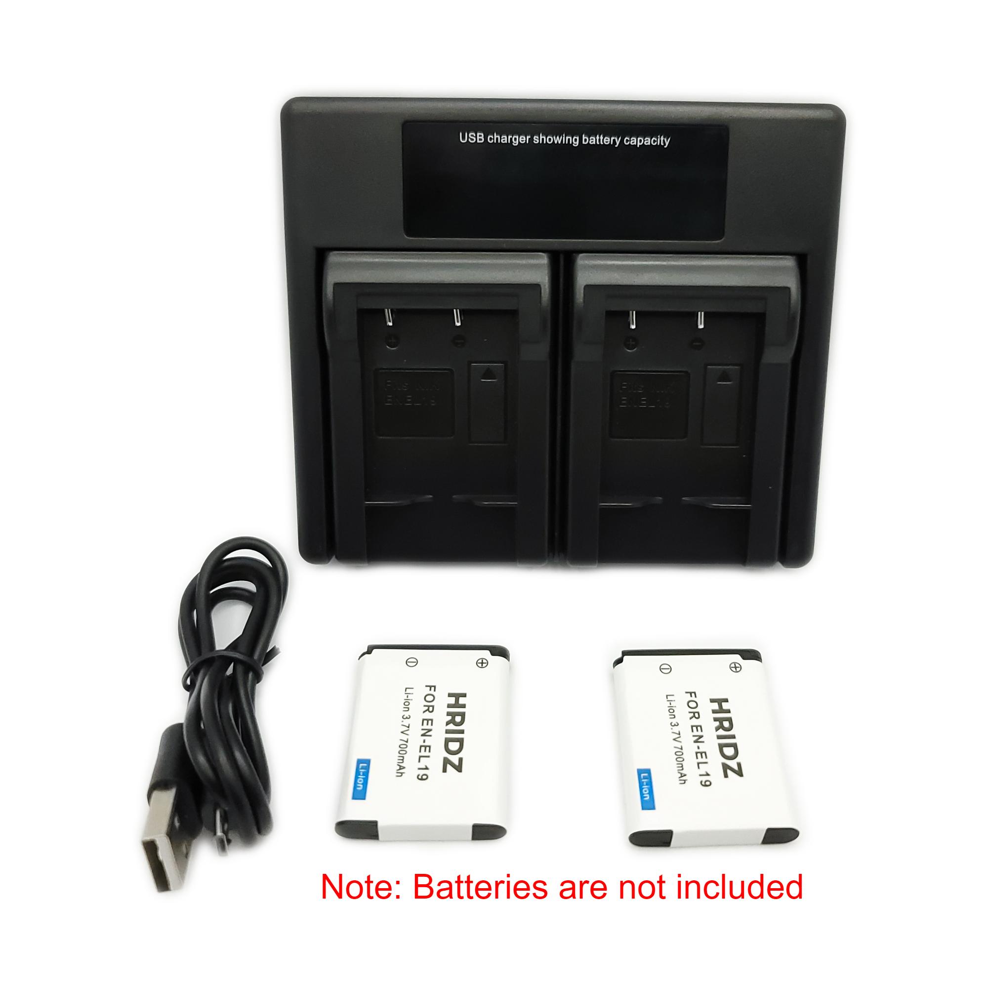 Hridz EN-EL19 Battery Charger For Nikon Coolpix S5300 S4400 S4150 S4200 S4300 S4100 S5200 - HRIDZ