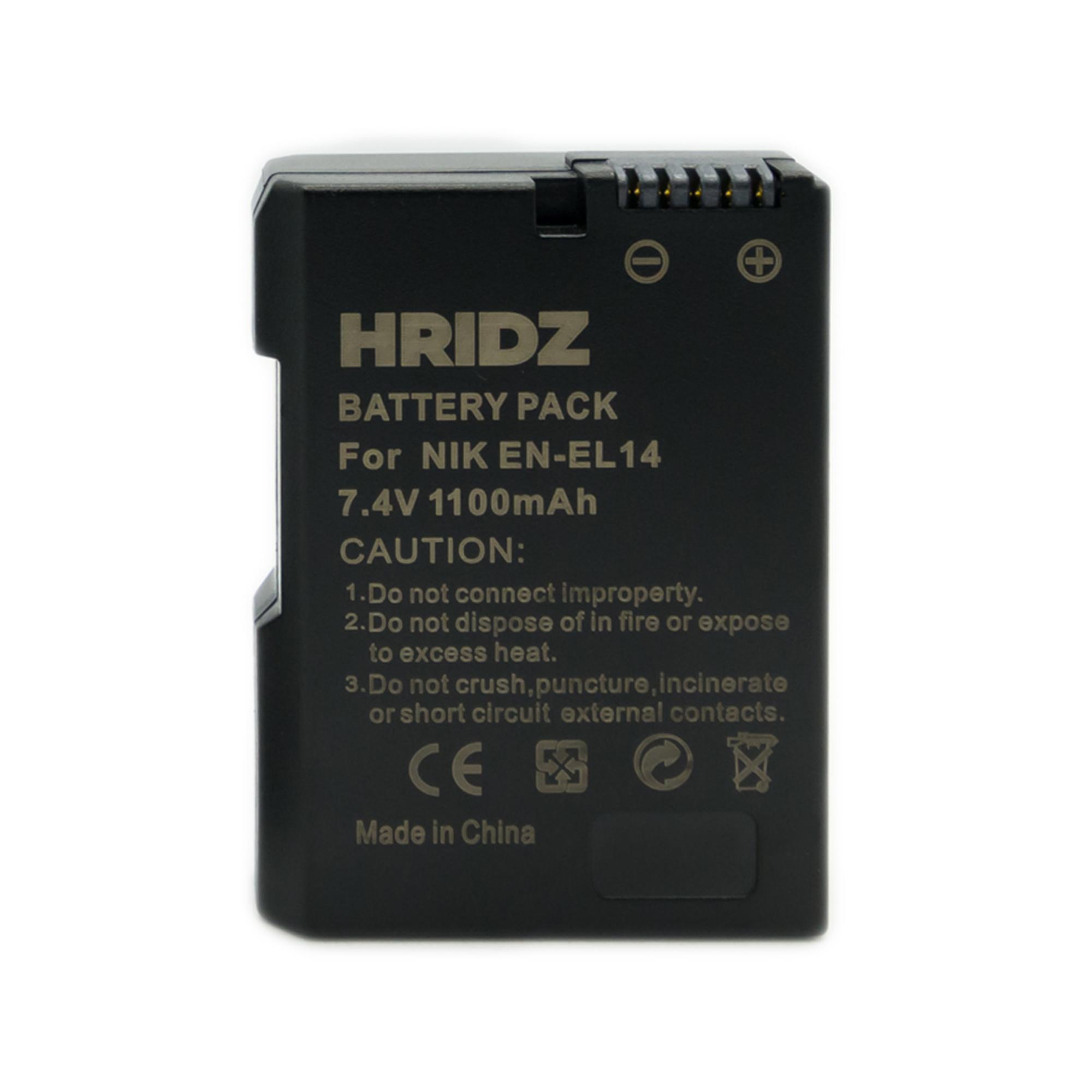 1pcs Hridz EN-EL14 Battery For Nikon D-Series, Coolpix and P-Series Cameras - HRIDZ