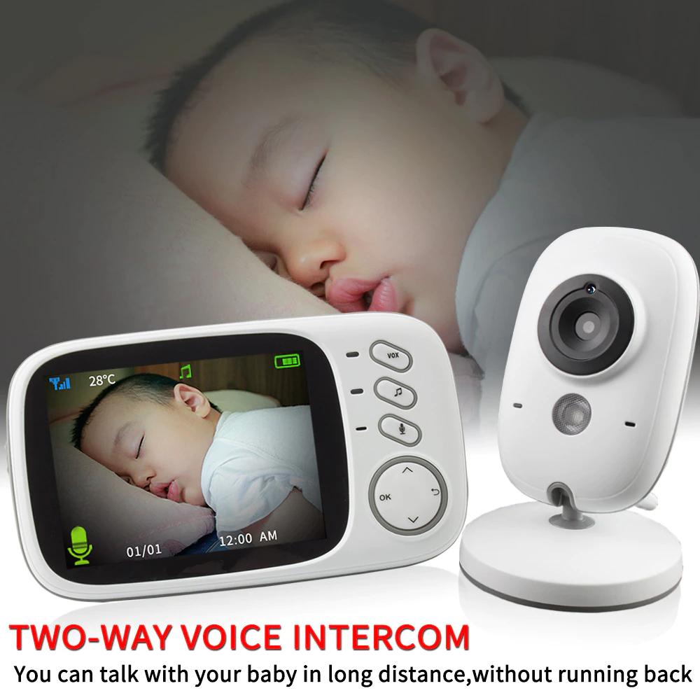 Video Baby Monitor camera with 3.2" LCD Wireless No app needed Audio Monitor with Camera Baby Alarm - HRIDZ