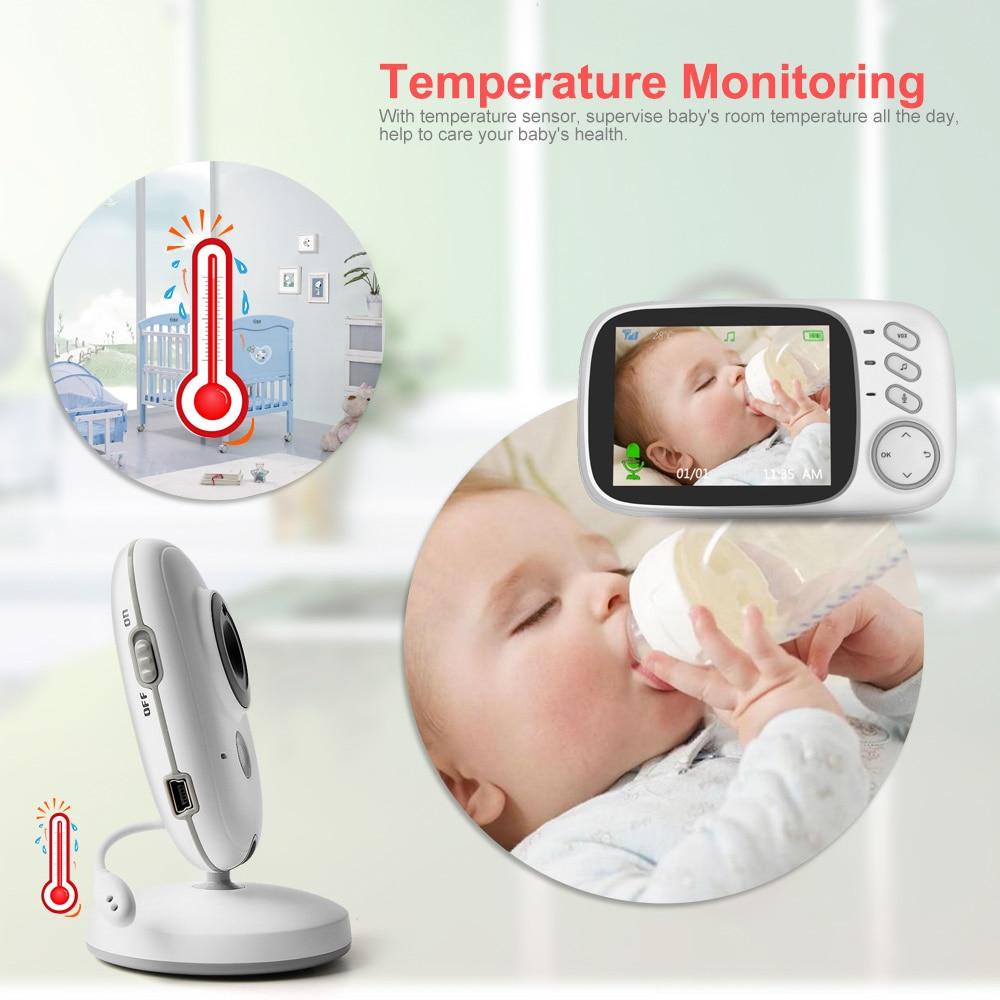 Video Baby Monitor camera with 3.2" LCD Wireless No app needed Audio Monitor with Camera Baby Alarm - HRIDZ