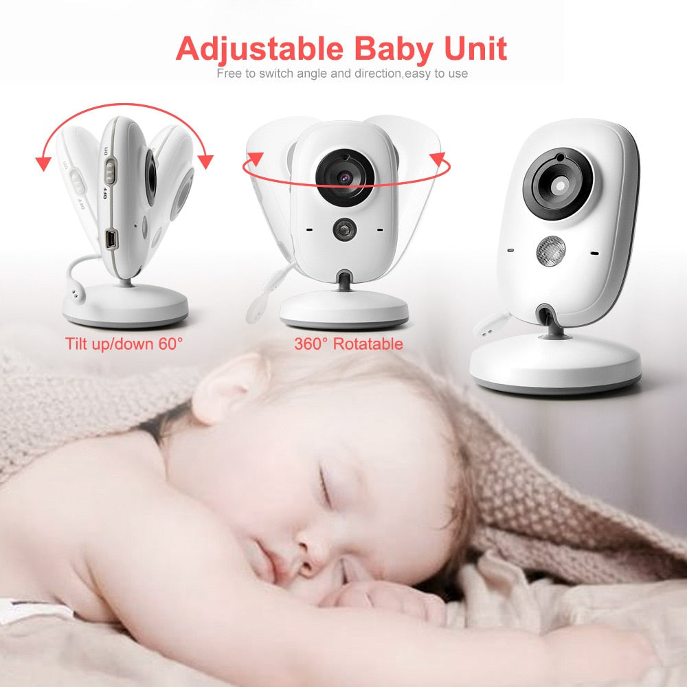 Video Baby Monitor camera with 3.2" LCD Wireless No app needed Audio Monitor with Camera Baby Alarm - HRIDZ