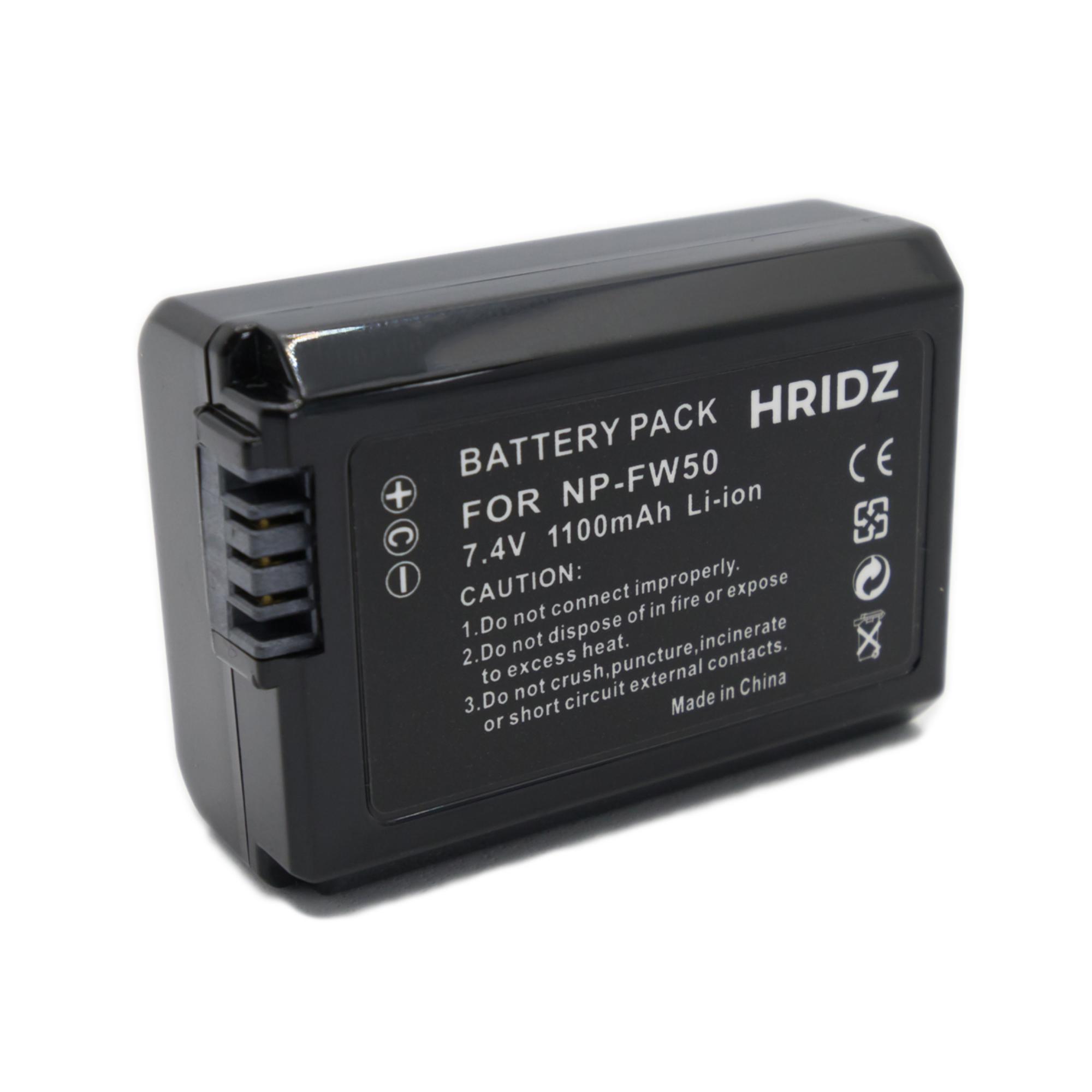 Hridz NP-FW50 Battery for SONY NP-FW50 Alpha A7 A7II NEX-3 NEX-3N NEX-5 NEX-6 NEX-7 - HRIDZ