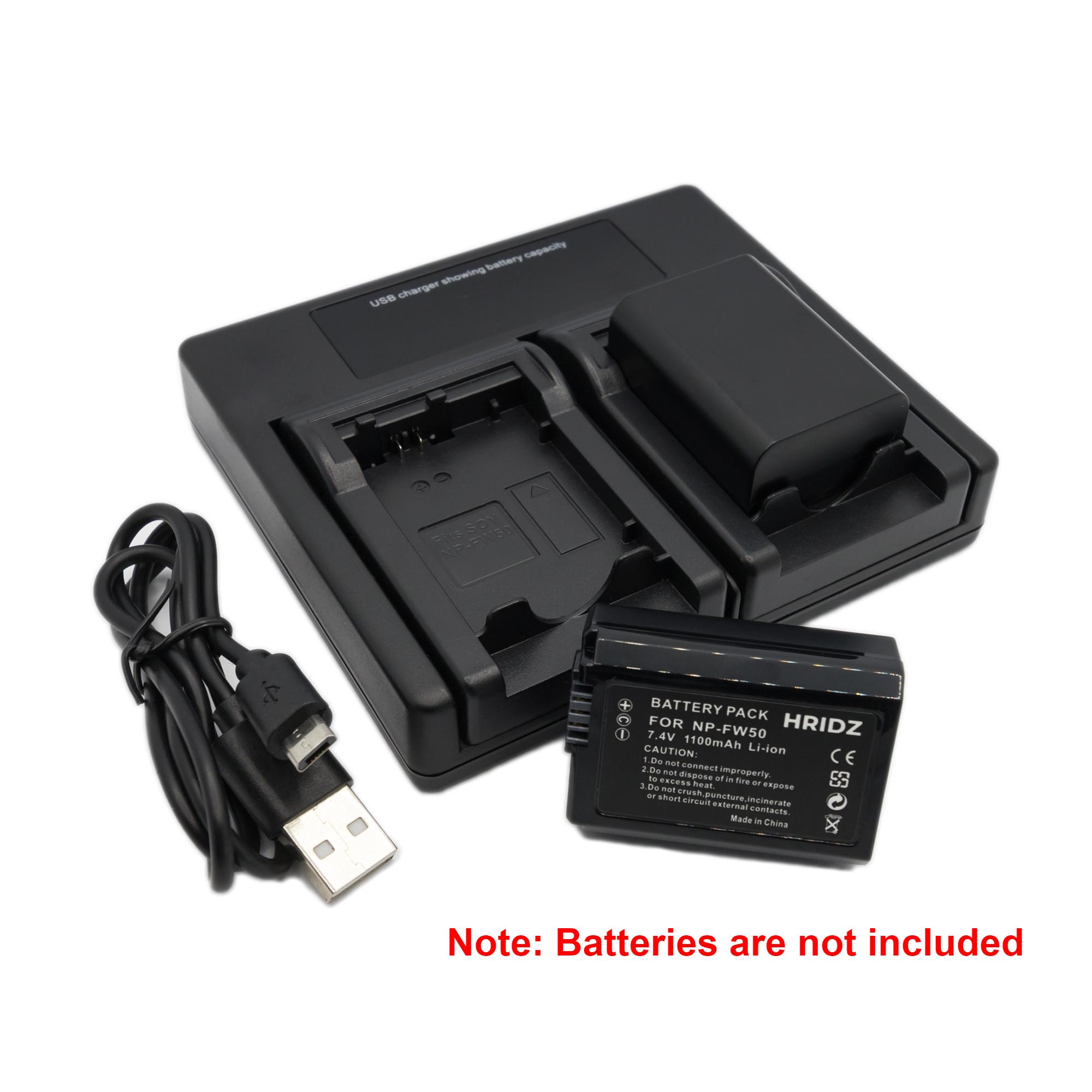 Hridz FW50 Battery Charger for Sony Alpha A7 A7II NEX-3 3N 5 NEX-6 NEX-7 - HRIDZ