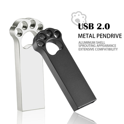 Bear Paw USB 2.0 Flash Drives 64GB Silver Memory Stick Metal Waterproof Pendrive 