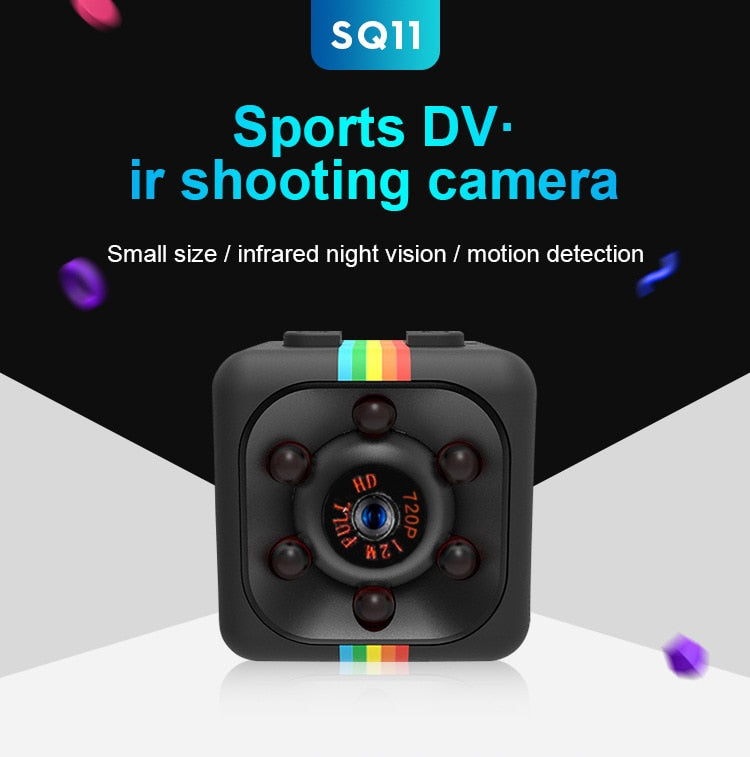 SQ11 Mini Cube Action Camera - Full HD 1080P DVR Aerial Camera Matte Night Vision - HRIDZ