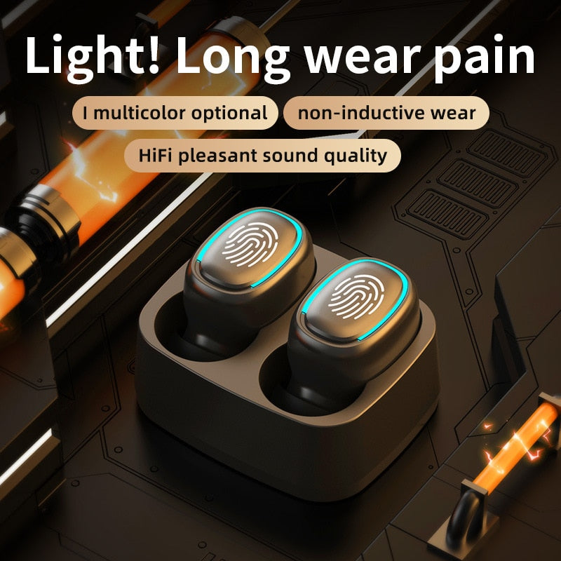 Wireless Bluetooth Headset Touch Light Mini High Quality Earplugs Anti-Sweat HD Sound - HRIDZ