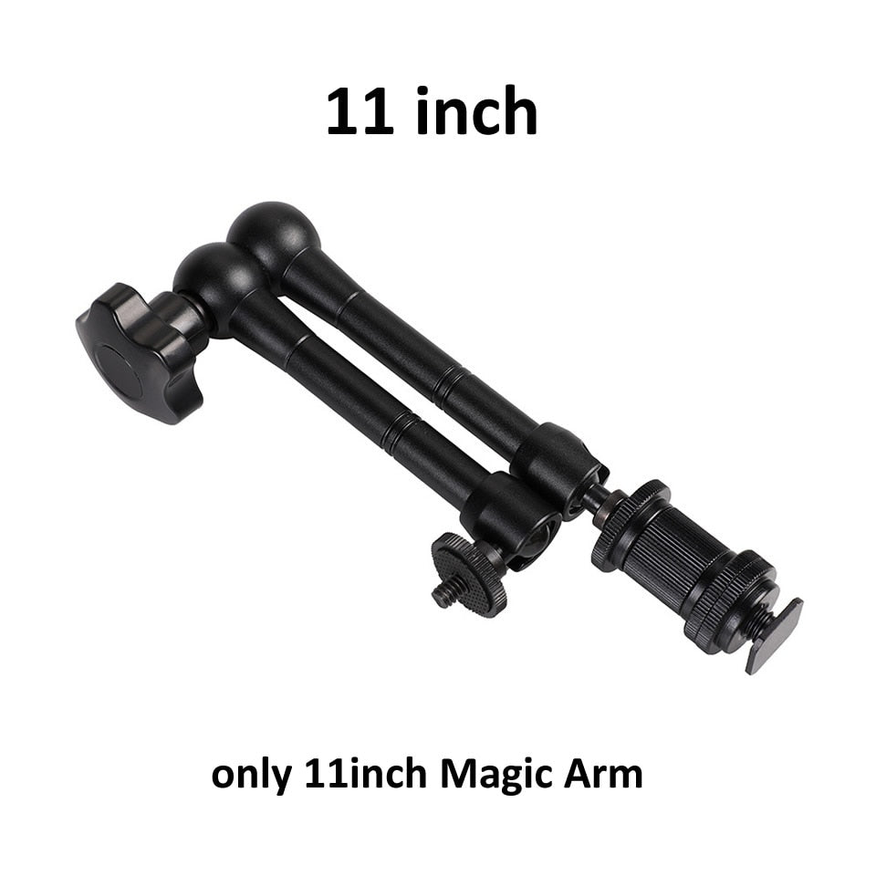 Hridz 11inch Metal Articulating Magic Arm with cold shoe Super Crab Clamp Holder Stand - HRIDZ