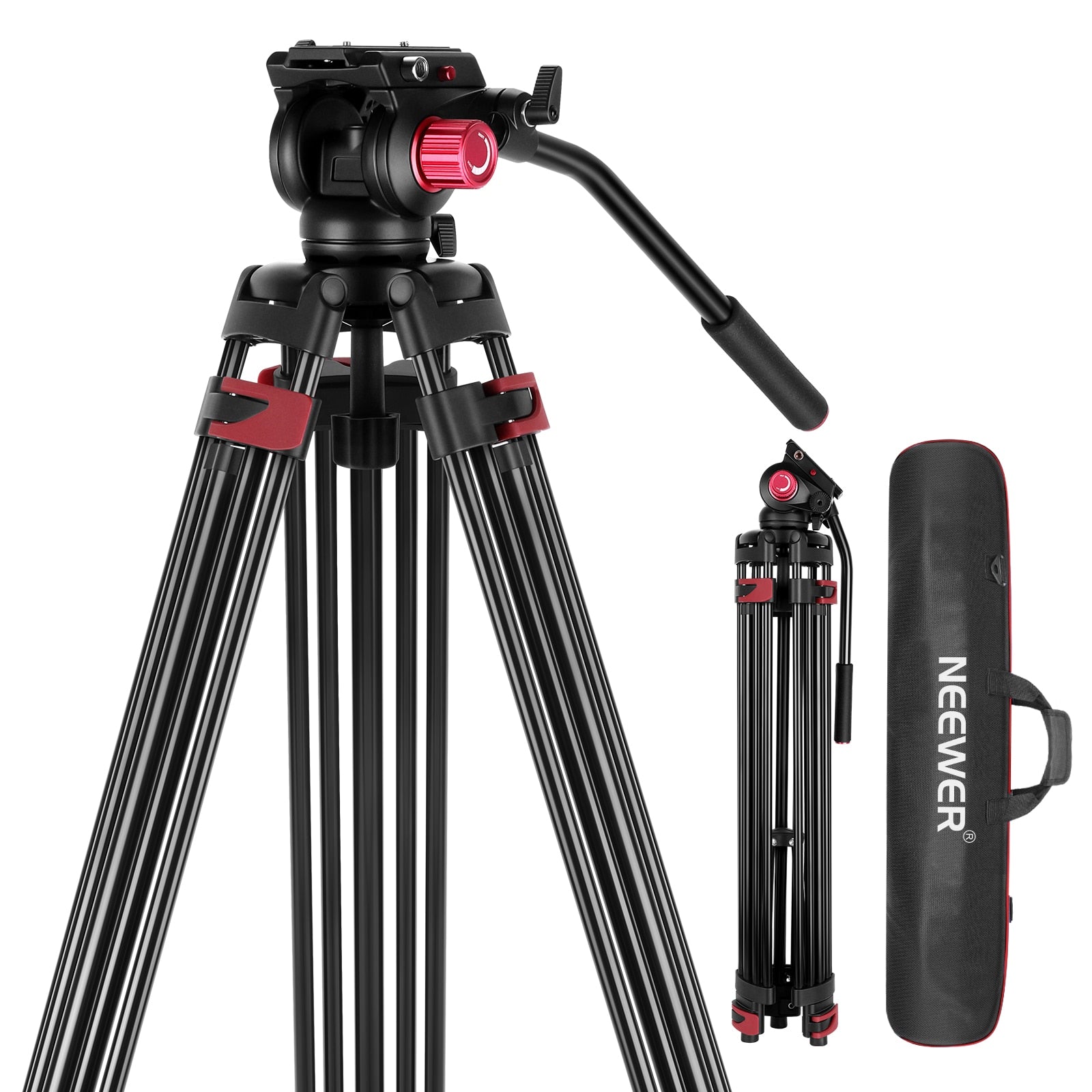 Neewer 200cm Heavy Duty Aluminum Alloy Camera Tripod Stand with 360°Fluid Drag Head - HRIDZ