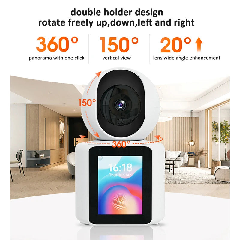 WiFi Camera Visual Screen Dual-Way intercom Desktop Rotate Surveillance Cameras IP Camera - HRIDZ