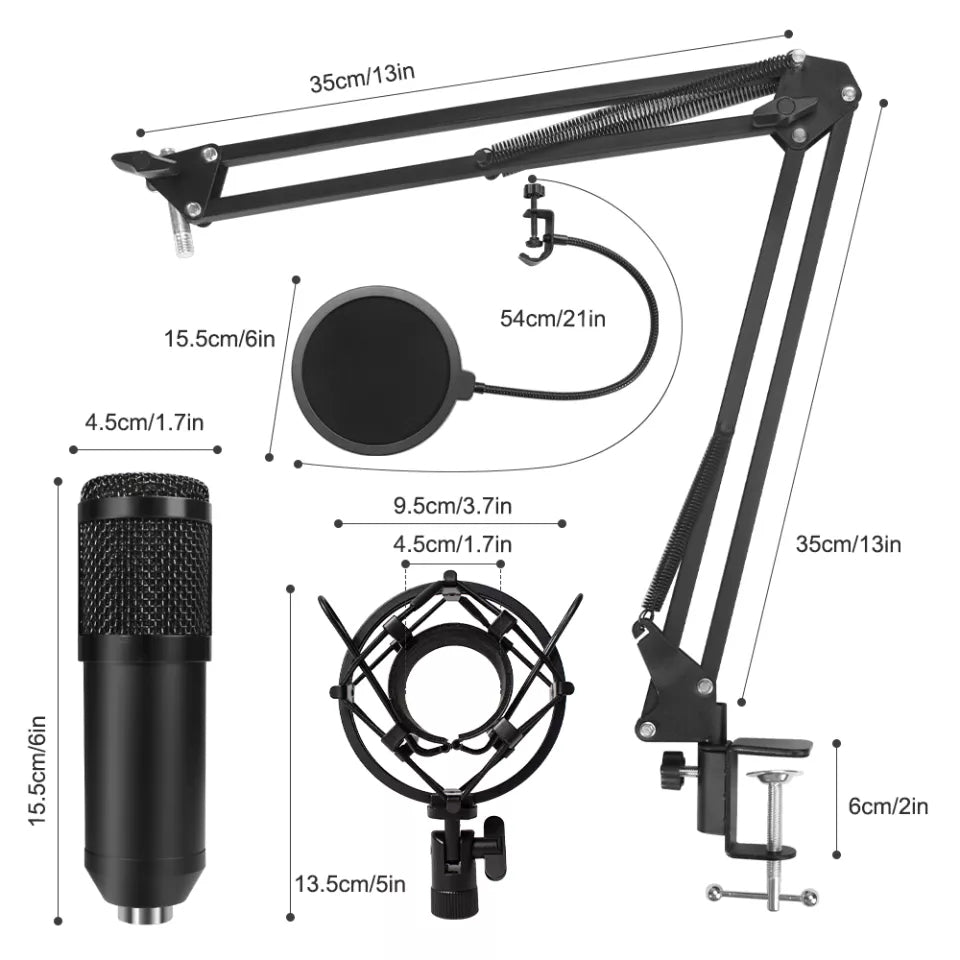 NW-8000 Professional USB Microphone Kit 192kHz/24-Bit Condenser Mic - HRIDZ