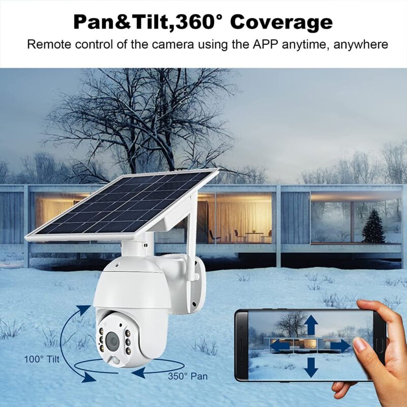 Hridz 4G Security Camera Solar Flood Light 24/7 PTZ Home Remote Live Camera Outdoor