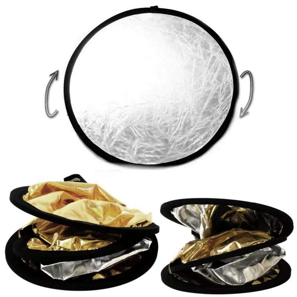 Hridz 5 in 1 Multi-Disc Collapsible Reflector-Silver Gold White Black - HRIDZ