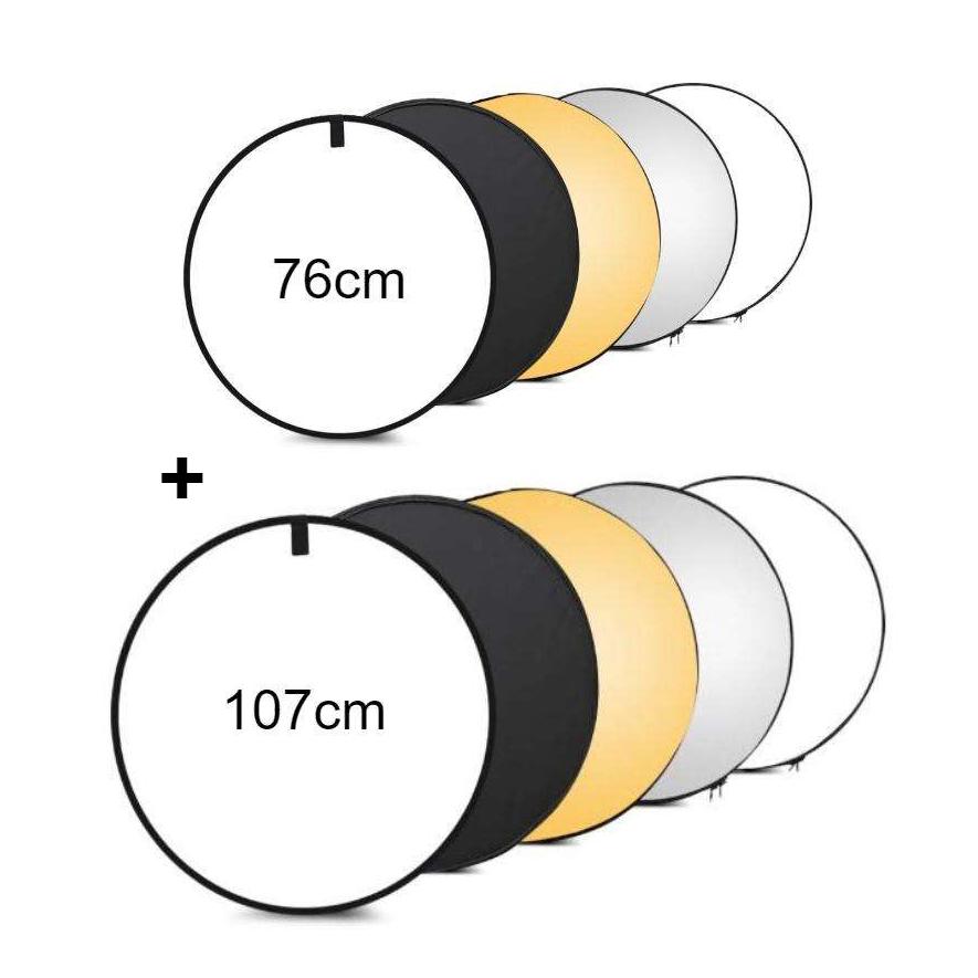 Hridz 5 in 1 Multi-Disc Collapsible Reflector-Silver Gold White Black - HRIDZ