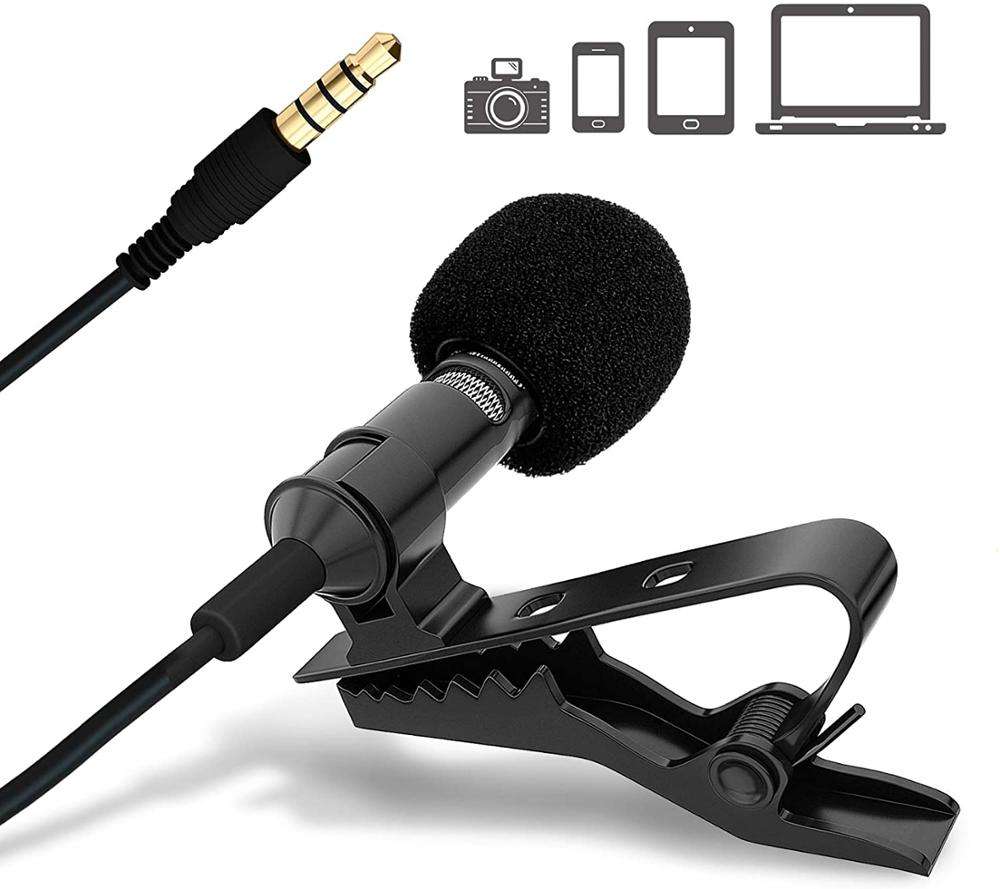 Hridz Clip-on Lapel Mini Lavalier Mic Microphone - 3.5mm Mic for PC, Phone, DSLR - HRIDZ