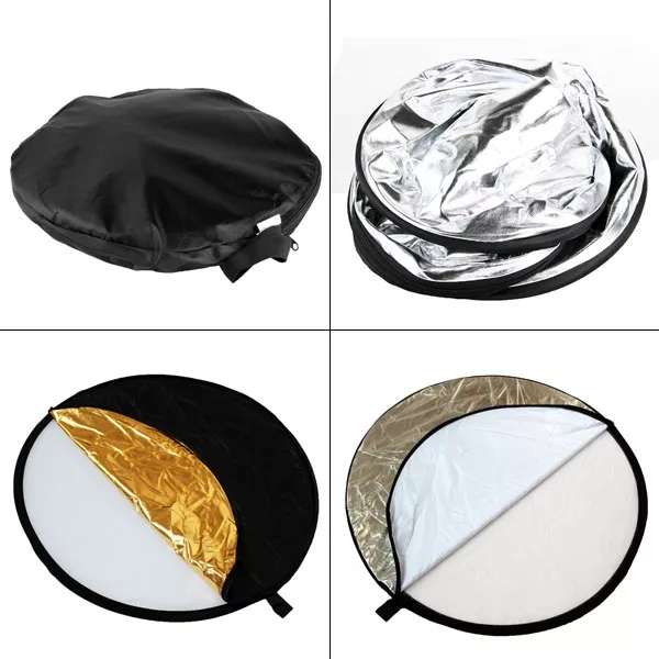 Hridz 5 in 1 Multi-Disc Collapsible Reflector-Silver Gold White Black - HRIDZ