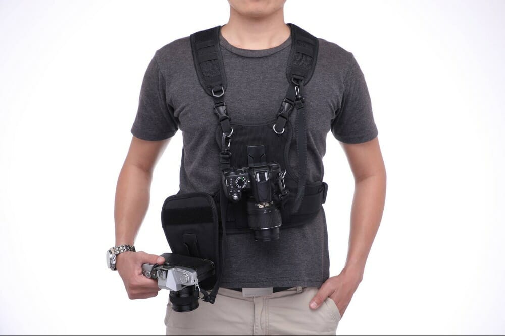 Dual Multi Camera Carrier Chest Harness Vest with Mounting Hubs - HRIDZ