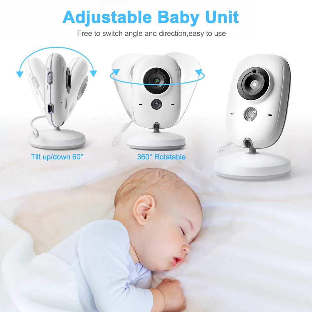 Video Baby Monitor camera with 3.2" LCD Wireless No app needed Audio Monitor with Camera Baby Alarm - HRIDZ