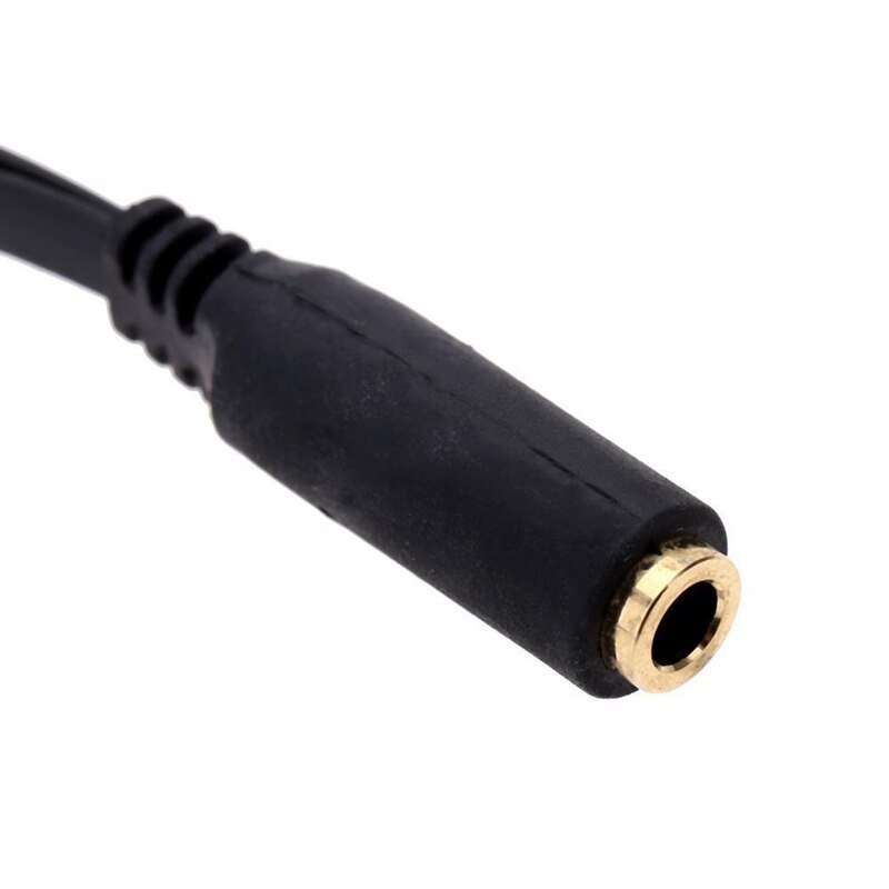 3.5mm Jack Y Splitter 2 Male to 1 Female Stereo Audio Headphone adapter Black cable - HRIDZ