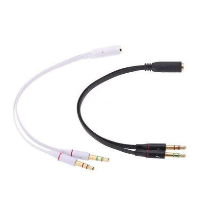 Black 3.5mm Jack Y Splitter 2 Male to 1 Female Stereo Audio Headphone adapter cable 