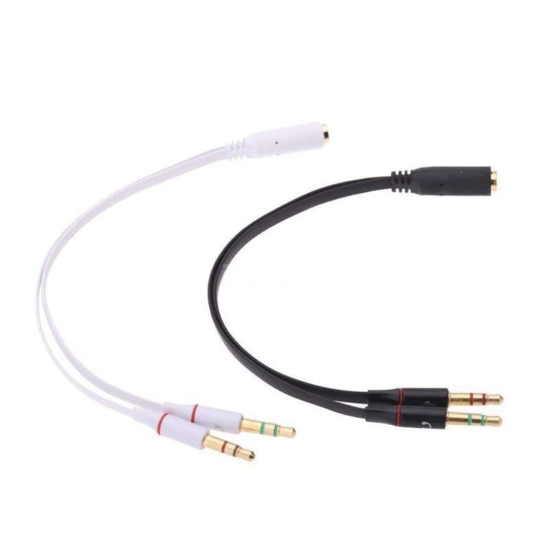 3.5mm Jack Y Splitter 2 Male to 1 Female Stereo Audio Headphone adapter Black cable - HRIDZ