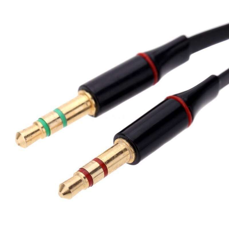 3.5mm Jack Y Splitter 2 Male to 1 Female Stereo Audio Headphone adapter Black cable - HRIDZ