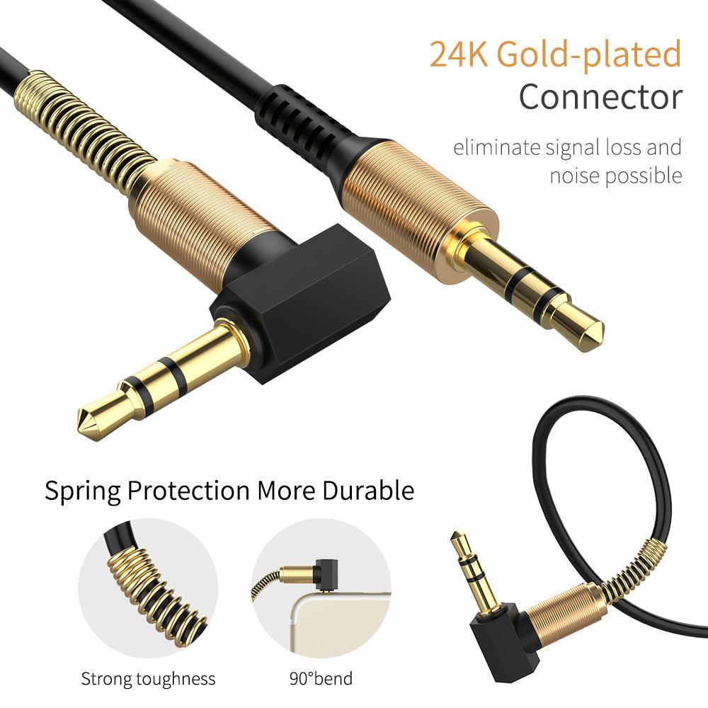 3.5MM 2m Gold Plated Jack AUX Audio Cable Male to Male For Phone Car Speaker MP4 Headphone - HRIDZ