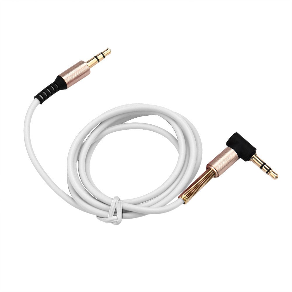 Hridz 3.5 AUX Anti-break high-elastic headphone cable 90 degree elbow spring audio cable - HRIDZ