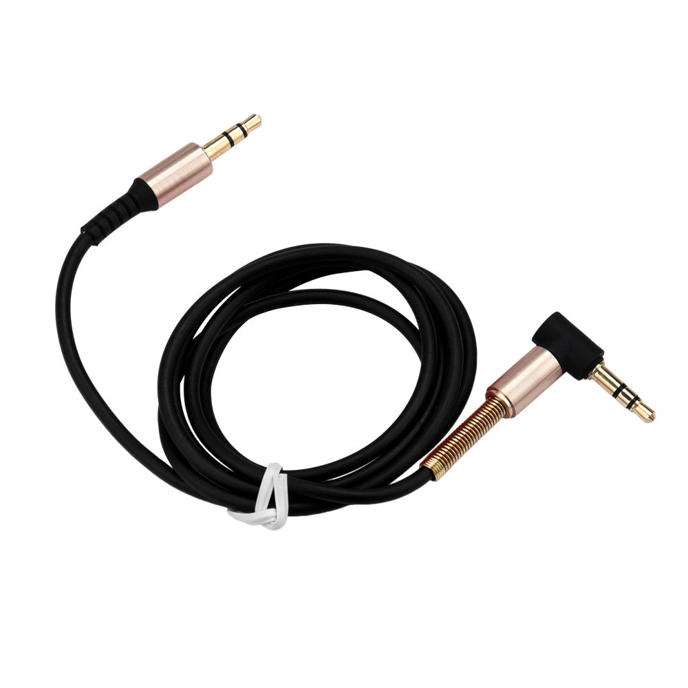 Hridz 3.5 AUX Anti-break high-elastic headphone cable 90 degree elbow spring audio cable - HRIDZ