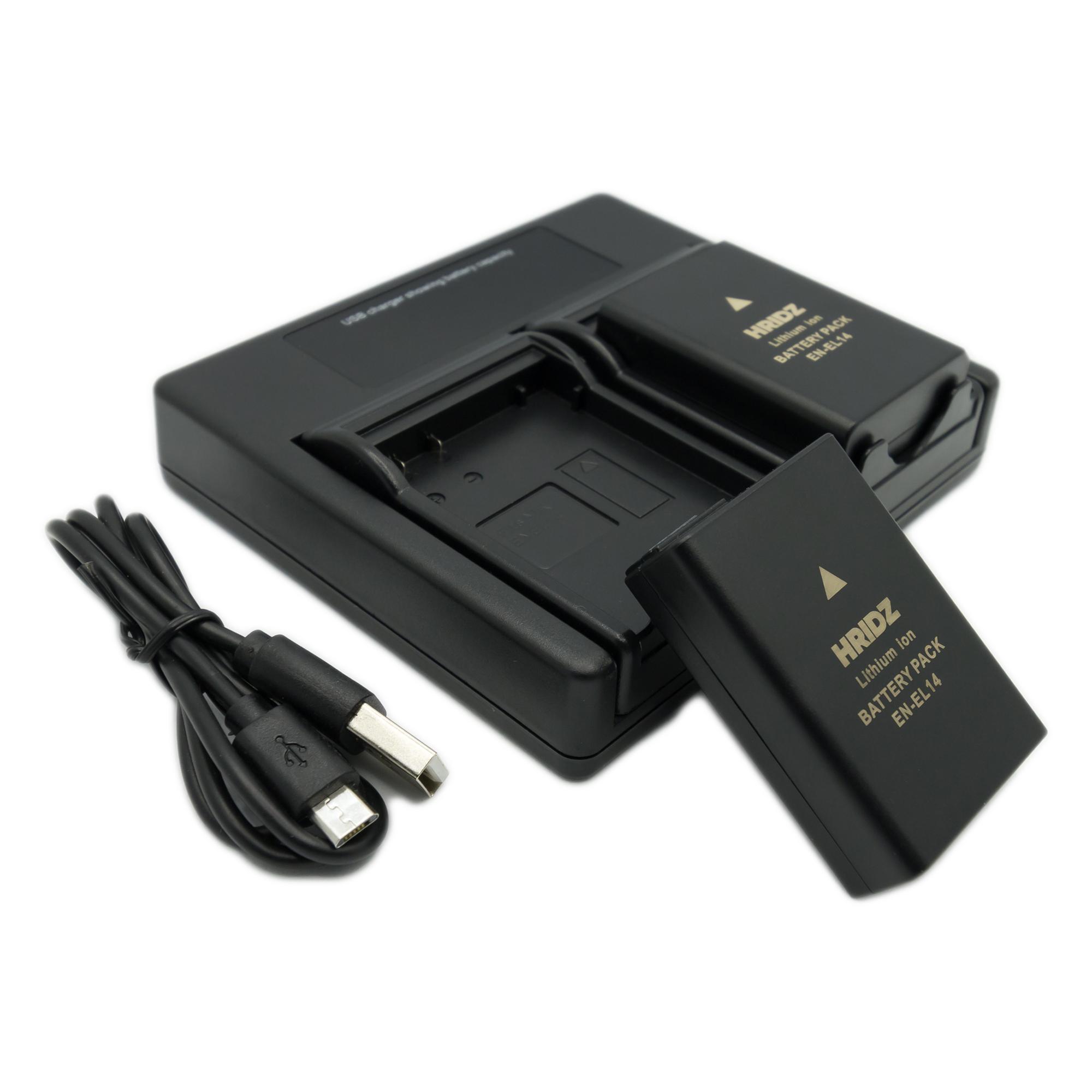 Hridz EN-EL14 Battery & Charger Set replacement for Nikon EN-EL14 Battery - HRIDZ