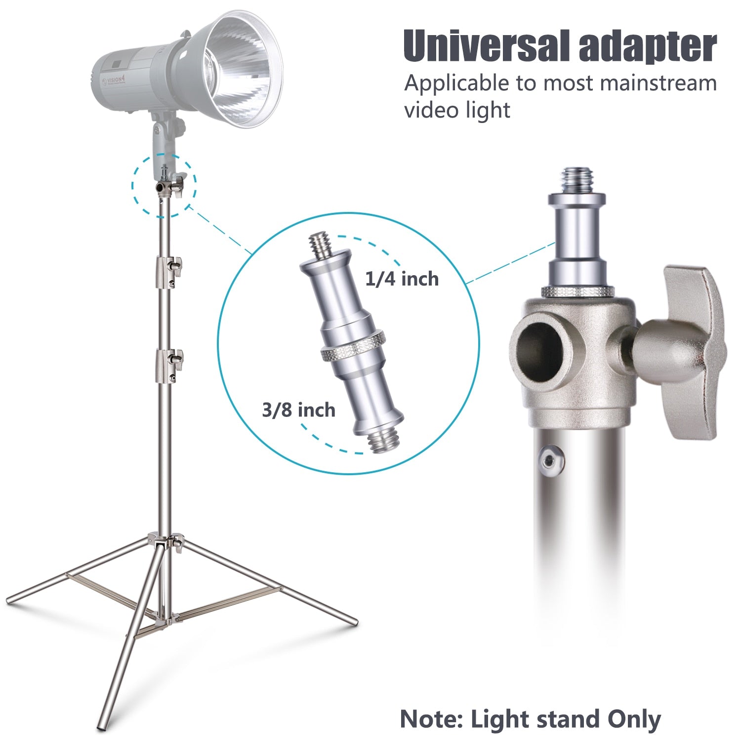 Hridz Stainless Steel 2.8m Heavy Duty Light Stand for Studio Softbox Bowen Lights Photography Studio 280cm Tripod - HRIDZ