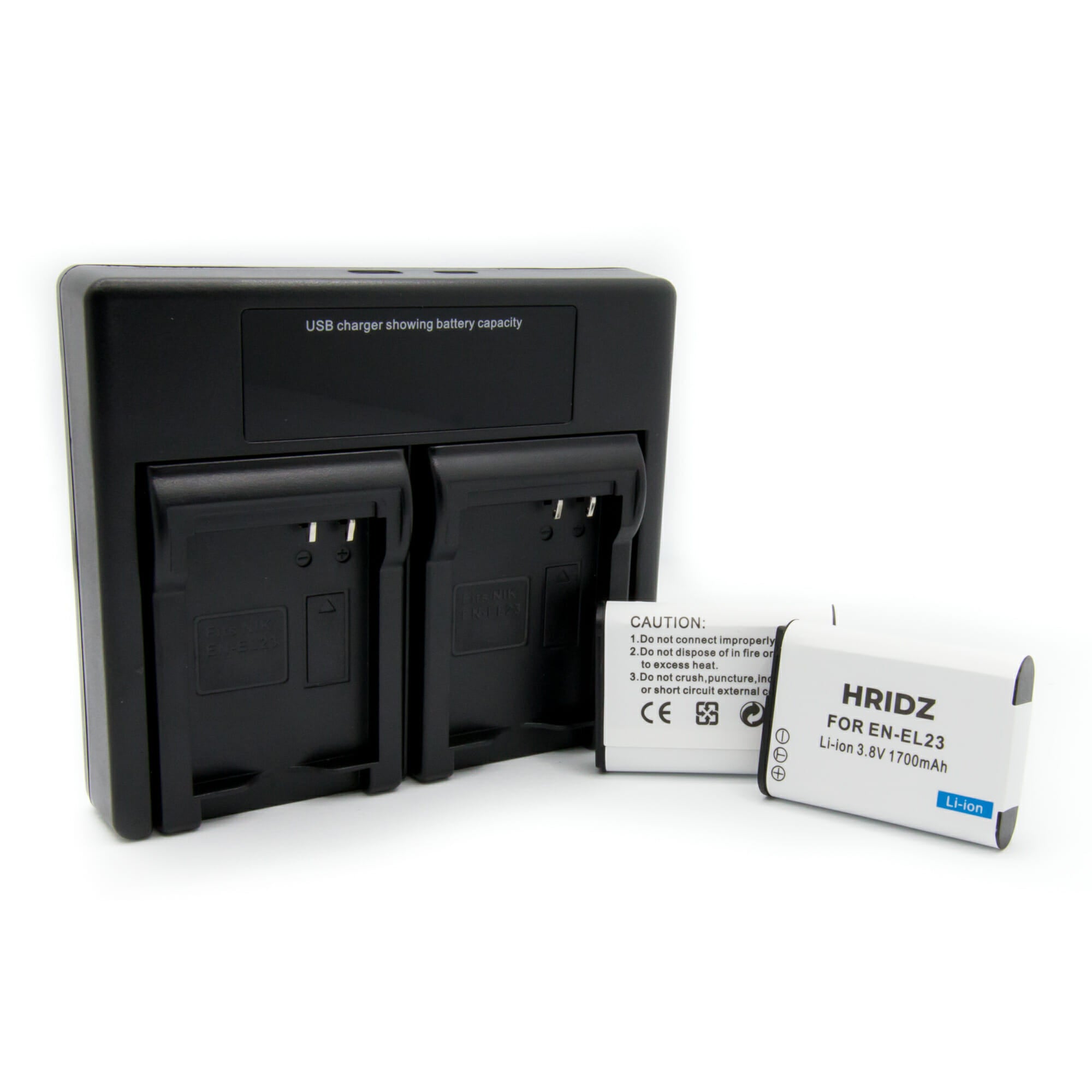 HRIDZ EN-EL23 Battery & Charger Set For Nikon Coolpix B700 S810c P600 P610S - HRIDZ