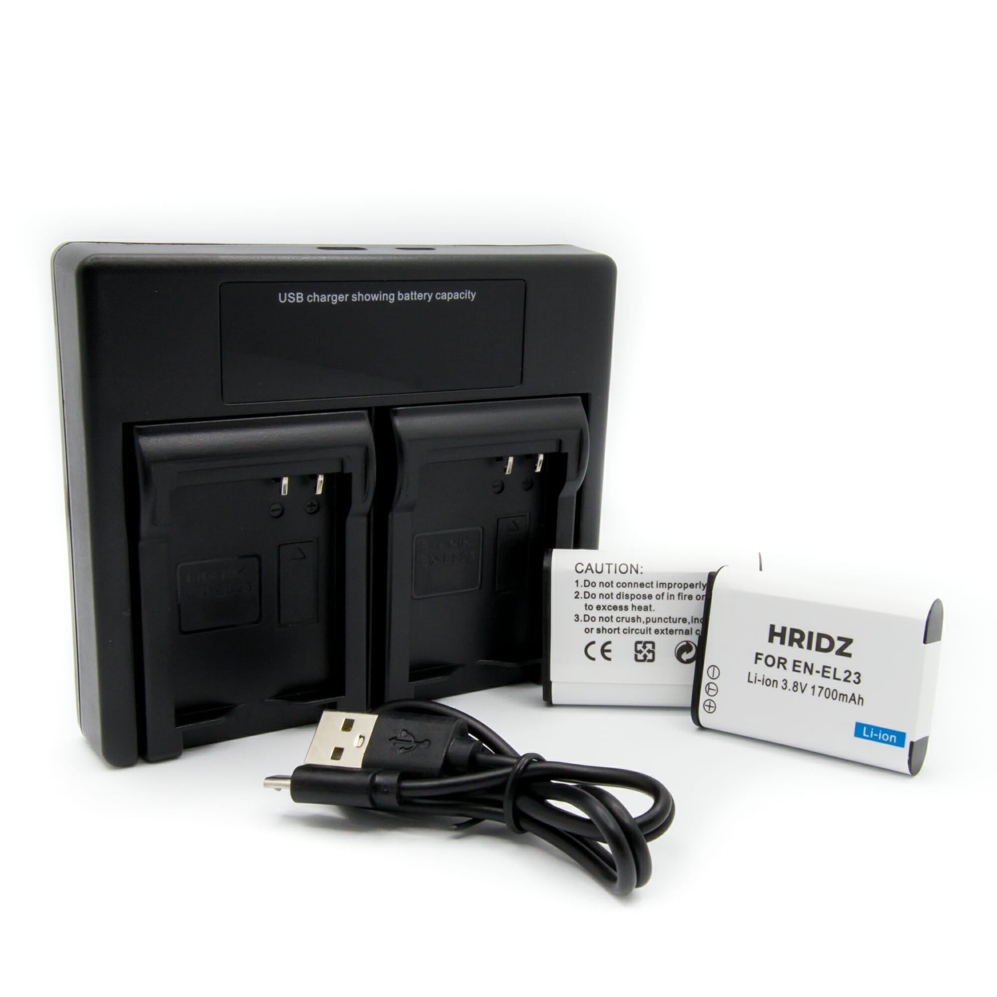 HRIDZ EN-EL23 Battery & Charger Set For Nikon Coolpix B700 S810c P600 P610S - HRIDZ