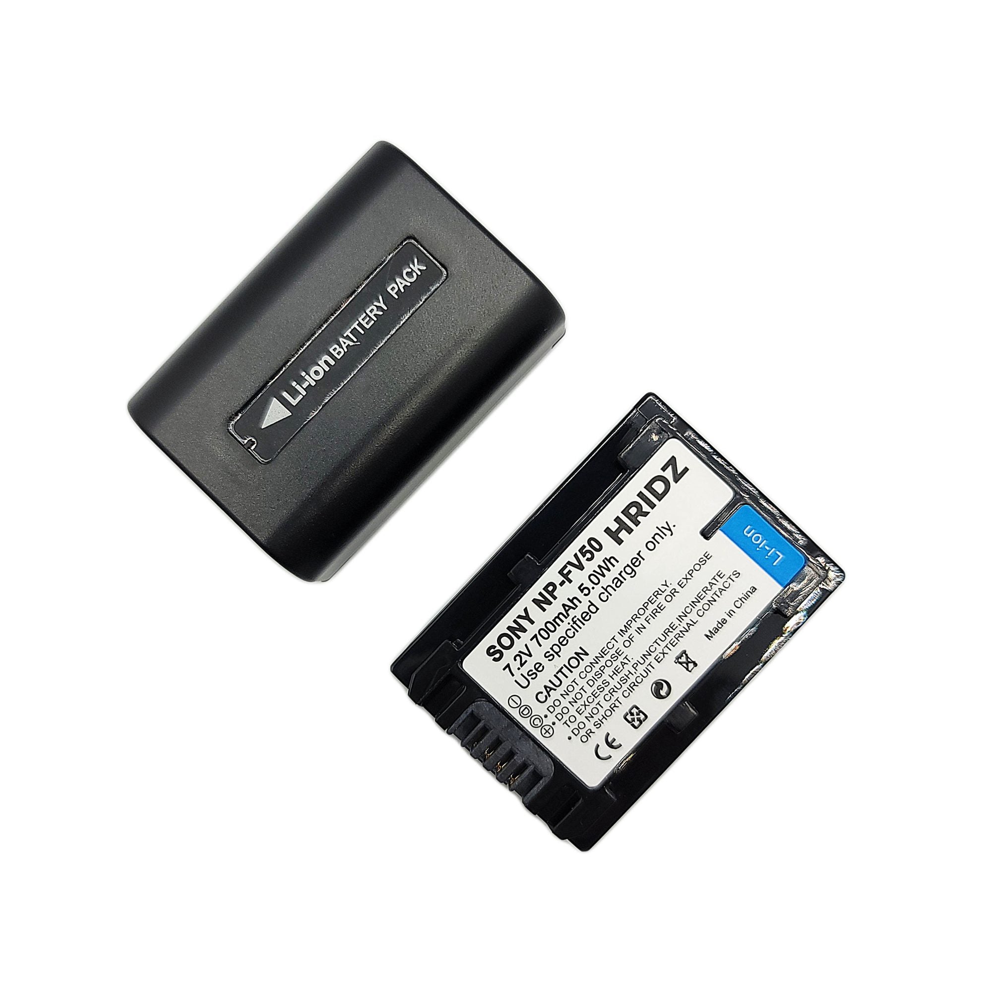 Hridz NP-FV50 Battery for Sony FV50 FV60 FV70 HDR-XR150 XR160 XR260V XR350 XR550 - HRIDZ