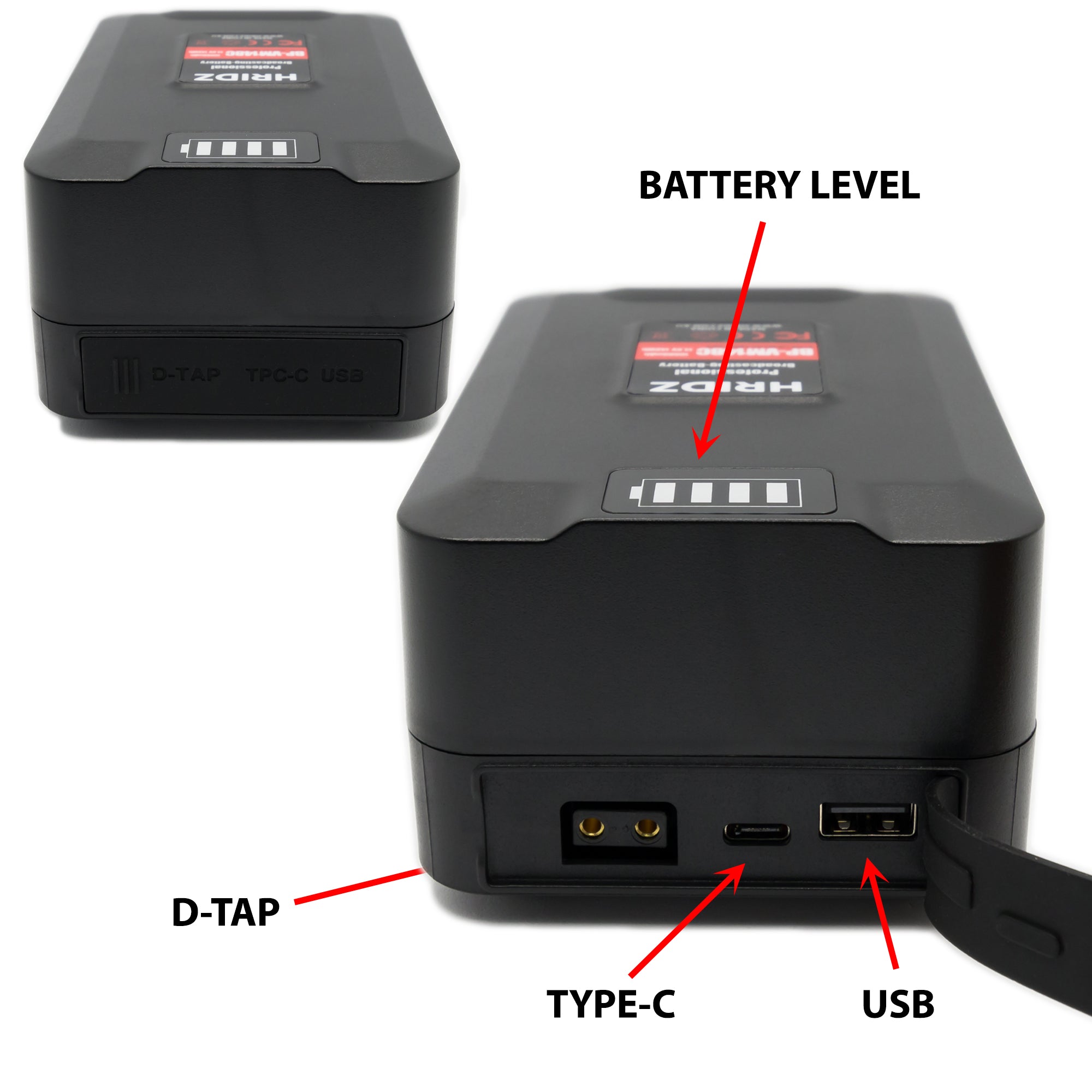 HRIDZ V-Mount V-Lock VM-BP148 Battery – 148Wh 14.8V 10000mAh for Studio Video Production - HRIDZ