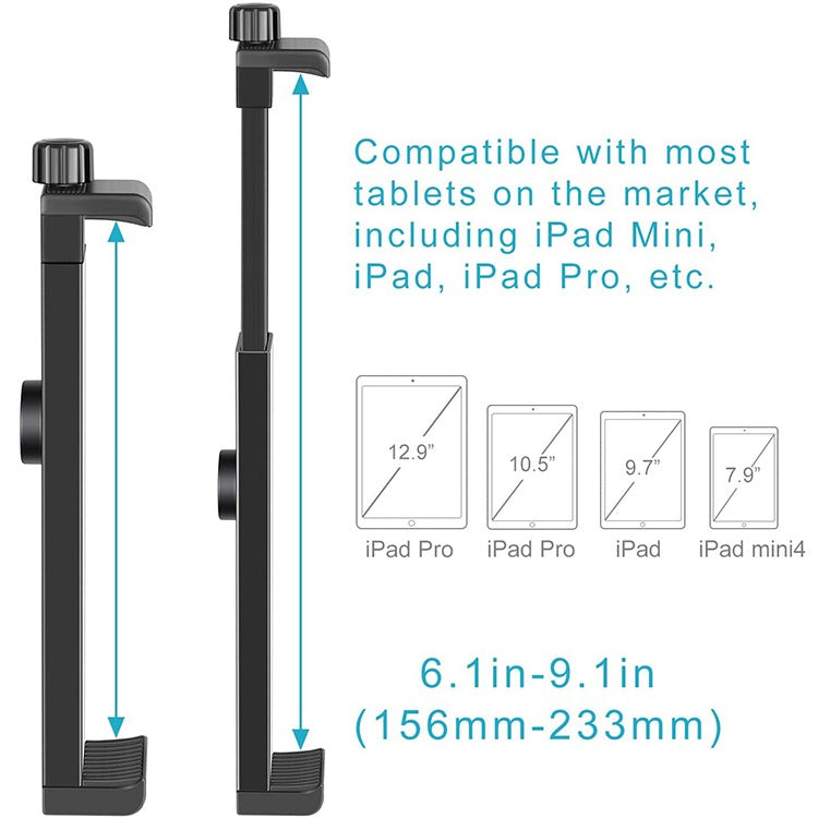 Adjustable Tablet Holder Mount For Stand Tripods for iPad Tablets iPads - HRIDZ